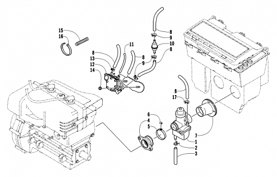 CARBURETOR AND FUEL PUMP ASSEMBLY