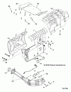ENGINE, EXHAUST SYSTEM - R17RGE99A7/A9/AW/AM/KAK (701758)