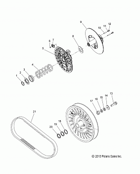 DRIVE TRAIN, CLUTCH, SECONDARY - S18CFF5BSL/BEL (49SNOWDRIVENCLUTCH15550)