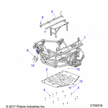 CHASSIS, MAIN FRAME AND SKID PLATES - R18RRE99A9/AX/AM/AS/A1/B9/BX/BM/BS/B1 (C700018)