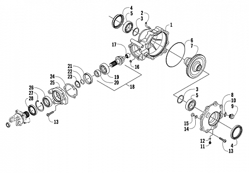 REAR DRIVE GEARCASE ASSEMBLY