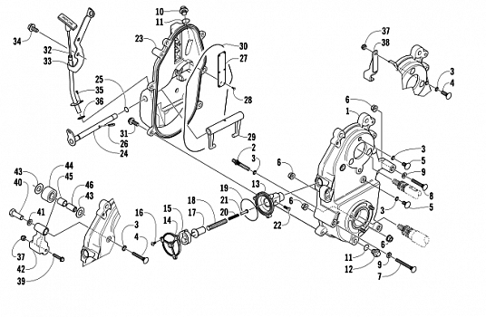 DROPCASE AND CHAIN TENSION ASSEMBLY