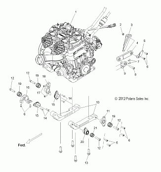 ENGINE, MOUNTING - S14BA8GSL/GEL (49SNOWENGINEMOUNT13800LE)