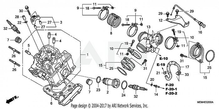 FRONT CYLINDER HEAD + INTAKE MANIFOLD