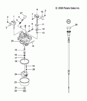 ENGINE, CARBURETOR and CHOKE CABLE - S17WAA1ASA/AEA (49SNOWCARBURETOR13120)