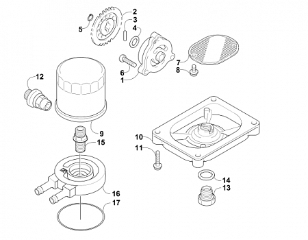 OIL FILTER/PUMP ASSEMBLY (ENGINE SERIAL NO. UP TO 0700A60445999)