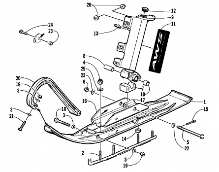 SKI AND SPINDLE ASSEMBLY (International)