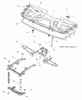 BODY, FRONT RACK and SUPPORTS - A10ZX85FL/FF (49ATVRACKMTG10SPXP550)
