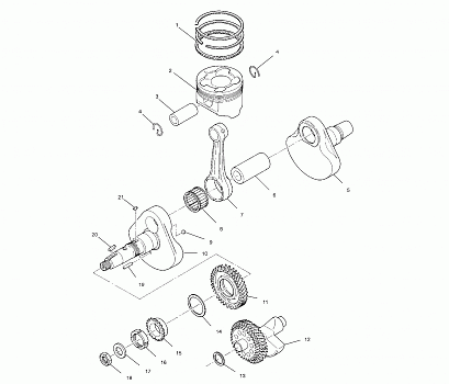 CRANKSHAFT and PISTON - A00CH50AK (4954805480D011)