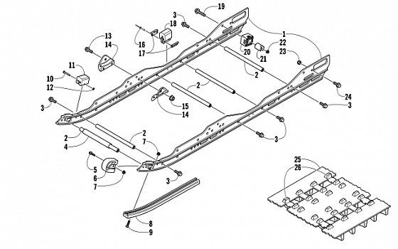 SLIDE RAIL AND TRACK ASSEMBLY