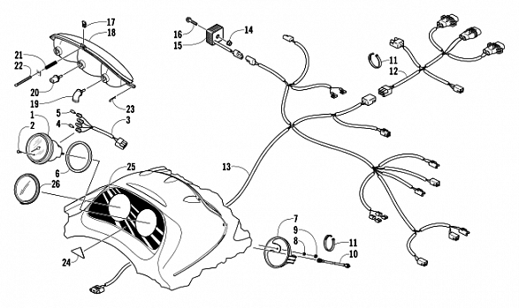 HEADLIGHT, INSTRUMENTS, AND WIRING ASSEMBLIES