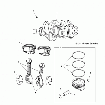 ENGINE, CRANKSHAFT and PISTON - A14GH9EAW (49ATVCRANKSHAFT14SCRAM)