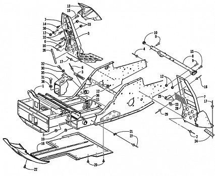 FRONT FRAME AND FOOTREST ASSEMBLY