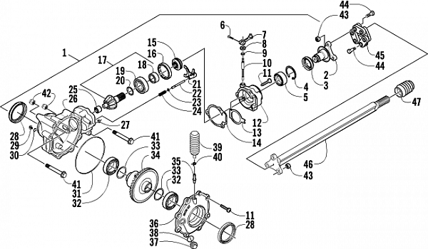 FRONT DRIVE GEARCASE ASSEMBLY