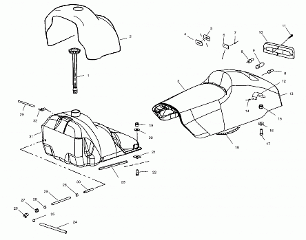 SEAT AND GAS TANK - S01NX4FS (4961626162A004)