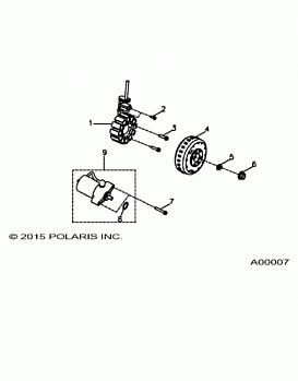 ENGINE, STATOR and STARTING MOTOR - A16YAF11AA (A00007)