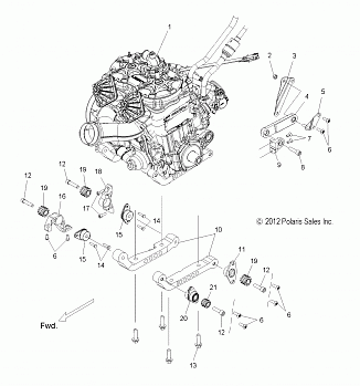 ENGINE, MOUNTING - S16CM8 ALL OPTIONS (49SNOWENGINEMOUNT13800LE)