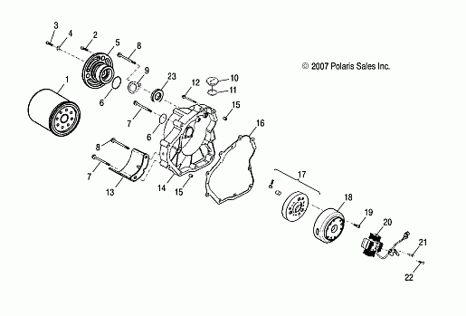 ENGINE, CRANKCASE COVER, RH - A08PB20AB/AD (49ATVCRANKCASECVRRH08PHX)