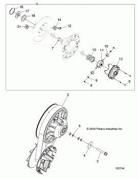 DRIVE TRAIN, SECONDARY CLUTCH - A18SVA85B5 (100744)