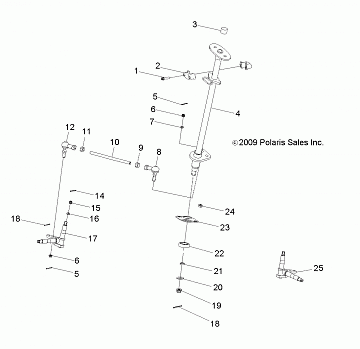 STEERING, STEERING POST and TIE ROD ASM. - A11KA09AB/AD (49ATVSTEERING10OTLW90)