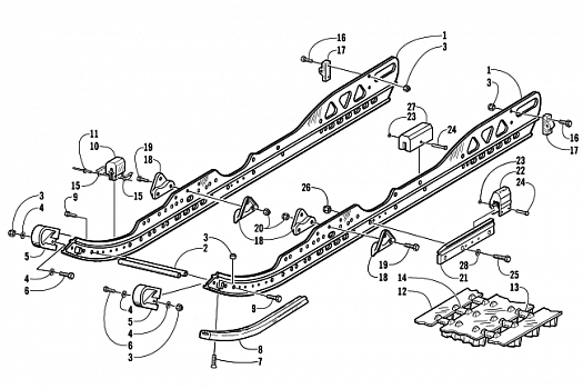 SLIDE RAIL AND TRACK ASSEMBLY (LE)