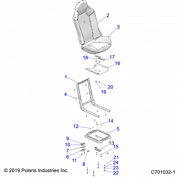 BODY, SEAT ASM. AND SLIDER - Z20A5K87BG (49RGRSEAT15RZR900)