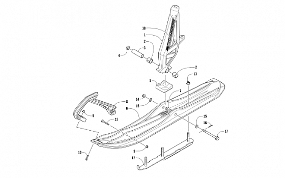 SKI AND SPINDLE ASSEMBLY