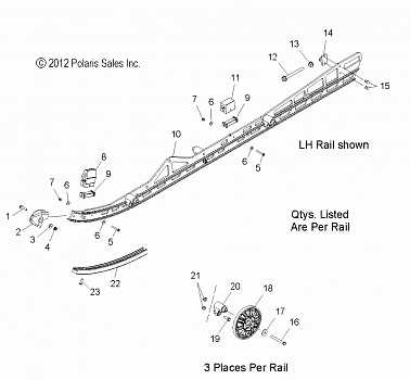 SUSPENSION, RAIL MOUNTING - S16CM8 ALL OPTIONS (49SNOWSUSPRAIL13155RMK)