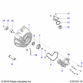 ENGINE, COOLING SYSTEM and WATER PUMP - A19SXS95FR (C101431-19)