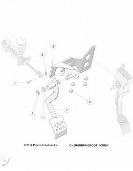 BRAKES, PEDAL and MASTER CYLINDER MOUNTING - R15RUA87/E87/YAA/ZAC ALL OPTIONS (1912056)