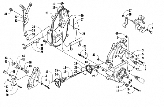 DROPCASE AND CHAIN TENSION ASSEMBLY