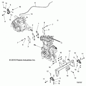 ENGINE, ENGINE and TRANSMISSION MOUNTING - R18RNE57NV (700757)
