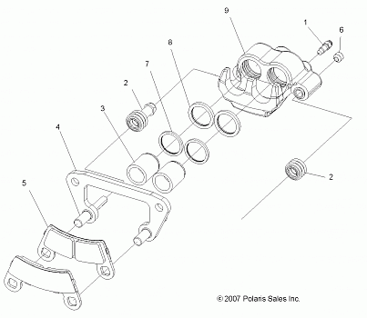 BRAKES, FRONT CALIPER - A10GJ45AA (49ATVCALIPER08OUT525S)