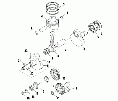 CRANKSHAFT and PISTON - A01BA50AA (4963716371D002)