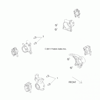 BRAKES, CALIPER MOUNTING - Z14VH57AD/6EAI/6EAW (49ATVCALIPERMTG12RZR570)