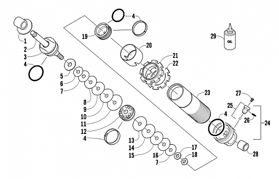 REAR SUSPENSION FRONT ARM SHOCK ABSORBER