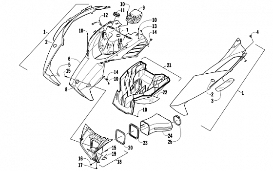 HOOD AND AIR INTAKE ASSEMBLY