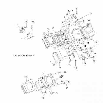 ENGINE, CYLINDER and HEAD - A12MH50FF/FX/FY (49ATVCYLINDER12SP500F)