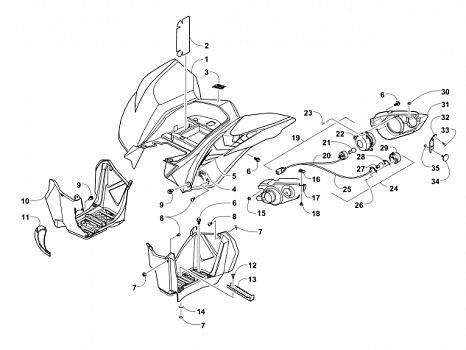 REAR BODY AND TAILLIGHT ASSEMBLY