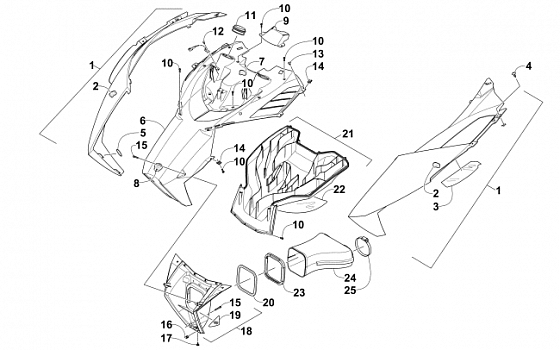 HOOD AND AIR INTAKE ASSEMBLY