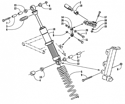 SHOCK ABSORBER AND SWAY BAR ASSEMBLY