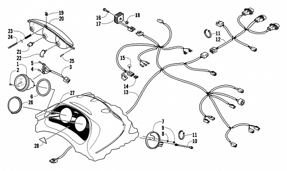 HEADLIGHT, INSTRUMENTS, AND WIRING ASSEMBLIES