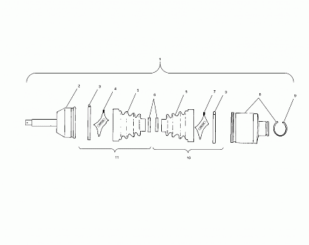 REAR DRIVE SHAFT - A03CH59AA/AF/AG (4986108610B03)