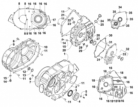 CLUTCH/DRIVE BELT/MAGNETO COVER ASSEMBLY