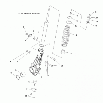 SUSPENSION, FRONT STRUT - A18DAA57F5 (49ATVSTRUT14SP325)