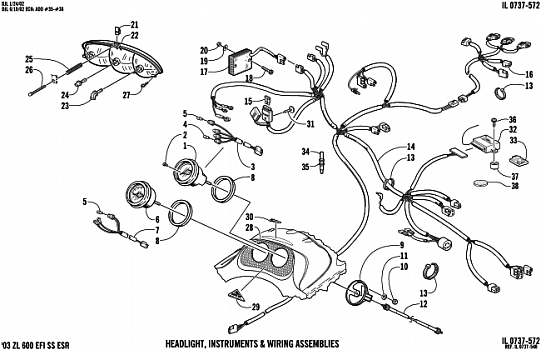 HEADLIGHT, INSTRUMENTS, AND WIRING ASSEMBLIES (ESR)