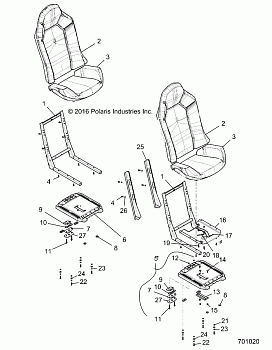 BODY, SEAT ASM. AND SLIDER - Z19VFE92AC/BC/AD/BD/AM/BM/LAG/BG (701020)