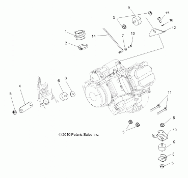 ENGINE, MOUNTING - A11MB46FZ (49ATVENGINEMTG11SP500)