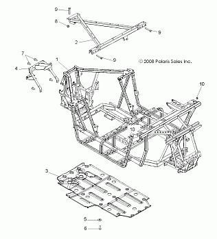 CHASSIS, MAIN FRAME and SKID PLATE - R09VH76AX (49RGRFRAME09RZR)