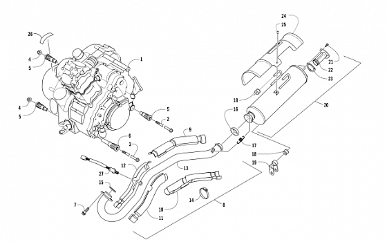 ENGINE AND EXHAUST